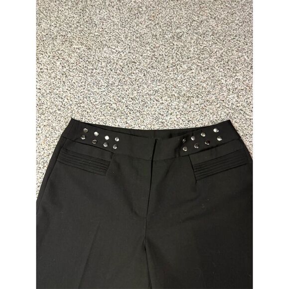 Larry Levine Women's Black Studded Waistline Stretch Dress Pants Size 10 - Picture 2 of 6